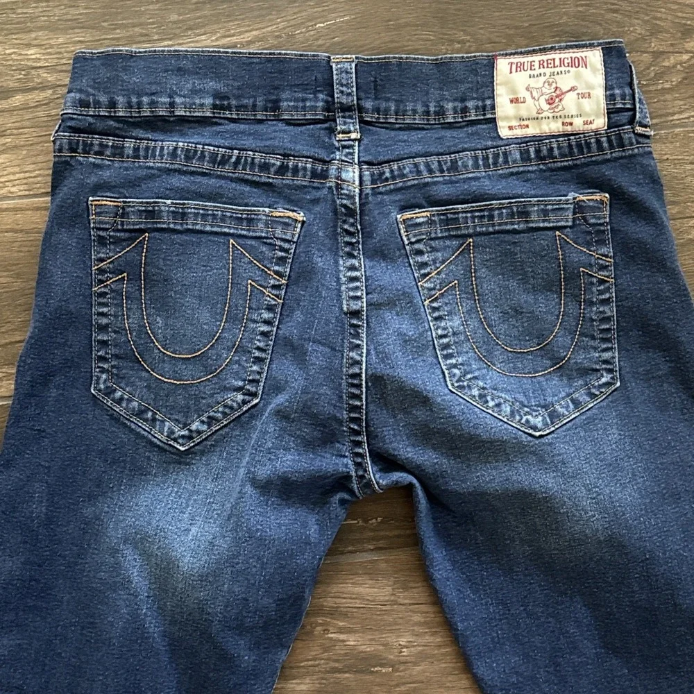 True Religion Ricky Jeans Men 36x31 Dark Wash Blue Relaxed Straight Stretch